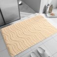 thumbnail image 4 of Extra Thick Microfiber Striped Door Mat | Non-Slip Water Absorbent Floor Rug for Bathroom Kitchen Entryway | 16x24 Inch Modern Design in Gray Pink Beige Khaki Green, 4 of 7