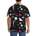 thumbnail image 3 of Rateoe Colorful Geometry Pattern Men's Short Sleeve Classic Shirt, Casual Short-Sleeved Shirt, Lightweight Summer Shirt, Cuban Collar Shirt,Button-Front Shirt-XX-Large, 3 of 5
