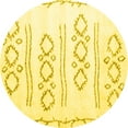 thumbnail image 1 of Ahgly Company Machine Washable Indoor Round Solid Yellow Modern Area Rugs, 8' Round, 1 of 4