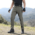 thumbnail image 3 of Havenx Fleece Lined Hiking Pants for Men Ripstop Waterproof Pants Elastic Waistband Stretch Overalls Multi Pockets Construction Fleece Lined Lightweight Casual Relaxed Fit Work Clothing,Gray S, 3 of 5