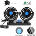 thumbnail image 4 of Ventilador de refrigeración para coche eléctrico de 12 V, ventilador de circulación de aire con doble cabezal giratorio de 360 ​​°, rotación Manual, 2 velocidades. (Enchufes de encendedor de cigarrill, 4 of 5