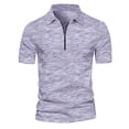 thumbnail image 1 of Qiopertar Liquidation à Moins de 5$ Mode Homme Décontracté Solide Zip Col Rabattu Pull Manches Courtes Blouse en Liquidation Offres d'Accès Anticipé, 1 of 3