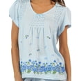 thumbnail image 5 of Casual Nights Women's Short Sleeve Top with Capri Pants Pjs Floral Border Capri Pajama Set, 5 of 5