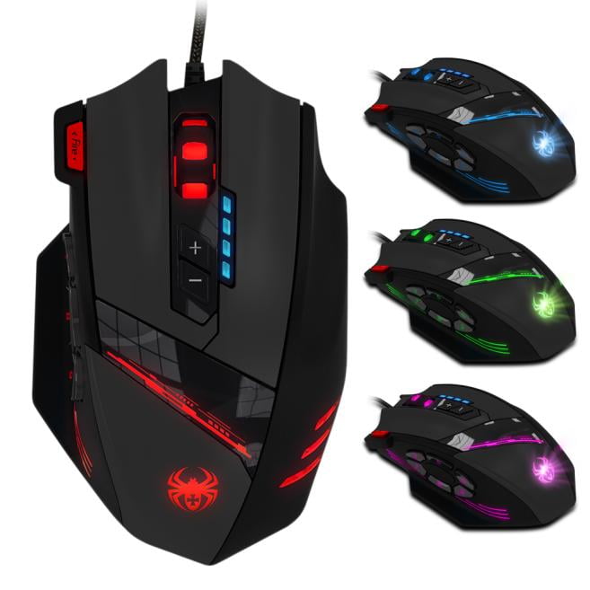 Zelotes Gaming Mouse 8000 DPI LED Optical USB Wired Gaming Mice 8 Buttons T90 