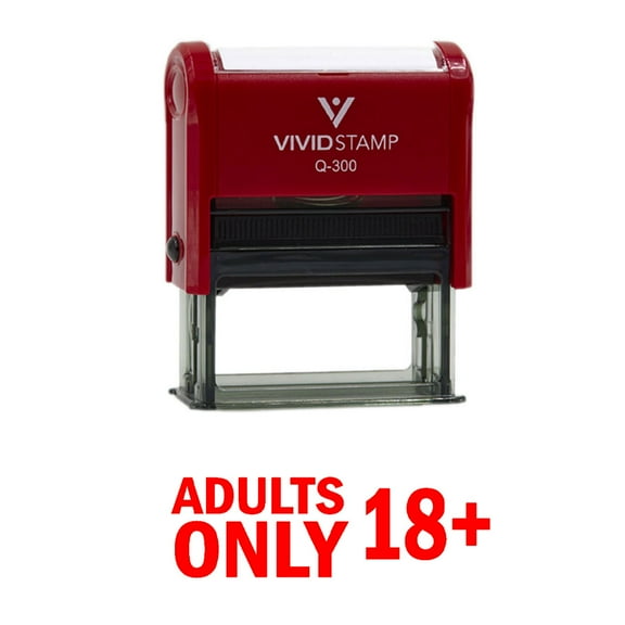 All Quality Adults Only 18 Self-Inking Rubber Stamp | Professional Business Branding (Red Ink) - Q-300
