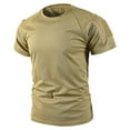 thumbnail image 3 of OGLCCG Tactical T Shirt for Men Short Sleeve Crewneck Workout Shirts Summer Lightweight Outdoor Casual Running Gym Athletic Tees Shirts,XXL,Khaki, 3 of 6