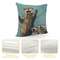 thumbnail image 4 of Orinice Cute Otters Graphic Decorative Throw Pillow Cover for Home Couch Living Room Bed Sofa - Short Plush Material, Invisible Zipper Closure, 1PC 24x24in, 4 of 5