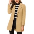 thumbnail image 1 of INSPIRE CHIC Manteau Long Classique pour Femme à Revers Cranté, Manches Longues, 1 of 7