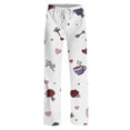 thumbnail image 6 of Hearthz Womens Valentine Pajama Pants Love Heart Graphic Pajama Pants Womens Drawstring Wide Leg Holidays Womens Sleep Pants, 6 of 7