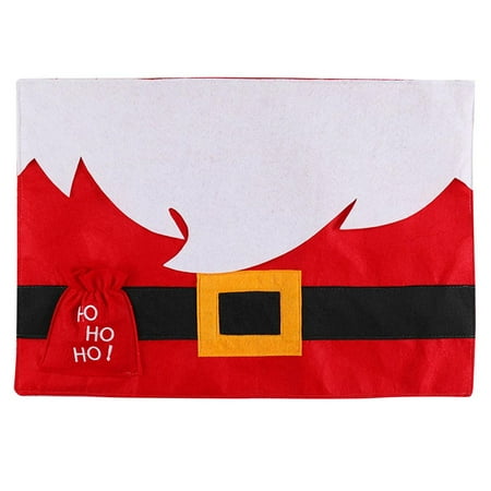 

Fovolat Christmas Table Mats|Christmas Tableware Holder|Red/Green Christmas PVC Placemats Coasters with Fork Bag 17.3 X 13.2inch