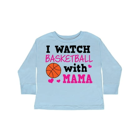 

Inktastic I Watch Basketball with Mama Gift Toddler Toddler Girl Long Sleeve T-Shirt