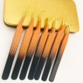 thumbnail image 3 of Juego de pinzas de doble tono con punta dorada, pinzas profesionales para pestañas con agarre de diamante de acero inoxidable sólido al por mayor, 3 of 3