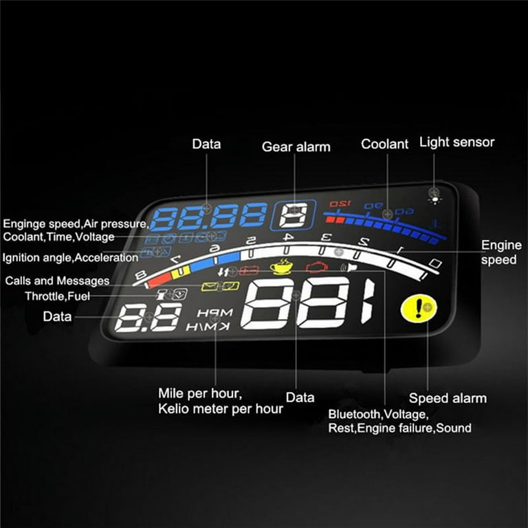 HD Car HUD Head Up Display MPH/KM/h RPM Temp Speed Limit Alarm Digital –  Auto Lines Australia