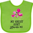 thumbnail image 3 of Inktastic My Great Aunt Loves Me with Two Flamingos Boys or Girls Baby Bib, 3 of 4