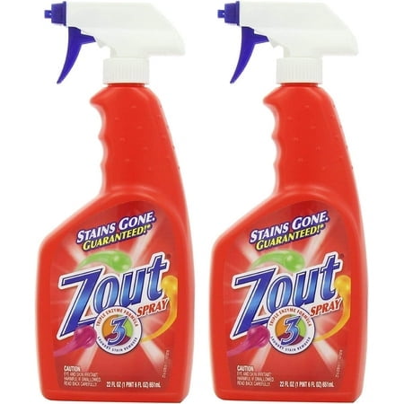 Zout Laundry Stain Remover Spray, Triple Enzyme Formula, 22 Ounce Pack of 2