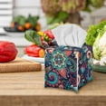 thumbnail image 5 of Psesaysky Novelty Tissue Box Cover Square Waterproof PU Leather Facial Tissue Box Holder for Dresser Bathroom Home Decor (Paisley Flower), 5 of 7