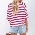 thumbnail image 6 of Ruyang Women's 2024 Summer Short Sleeved Striped T Shirt Short Sleeved Color Matching Design Loose Basic T Shirt Top, 6 of 6