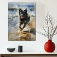 thumbnail image 5 of Funny Dog on Beach Canvas Wall Art, Belgian Sheepdog Dog Picture Ocean Artwork for Bathroom Bedroom Living Room, Art Decor 8x12 Inches, 5 of 6
