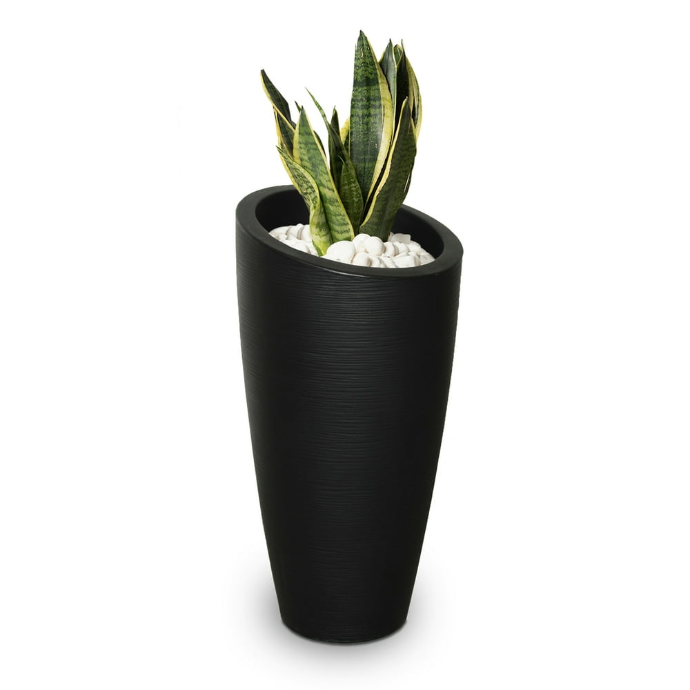 Modesto 32in Tall Planter Black