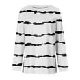 thumbnail image 4 of HongQid Womens Crewneck Long Sleeve Tops Casual Striped Tops Fall Tshirts Shirts, 4 of 5