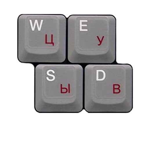 HQRP New Russian Ukrainian Laminated Transparent Keyboard Stickers for All PC & Laptops with Red Lettering