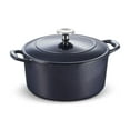 thumbnail image 6 of Tramontina Bestow 5.5-Quart Enameled Cast Iron Round Dutch Oven with Lid, Dark Blue, Oven-Safe, 6 of 7