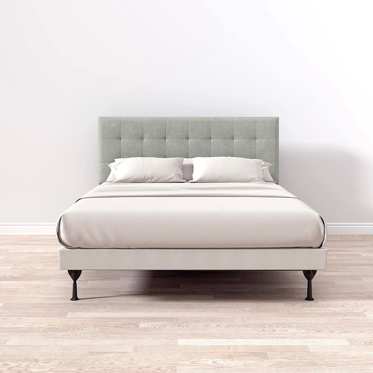 Glenwillow Home Kaya Buttonless Tufting Upholstered Headboard, Stone, Full/Queen