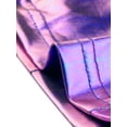 thumbnail image 5 of INSPIRE CHIC Women's Shiny Sleeveless Holographic Metallic Crop Top XS Blue Purple, 5 of 6