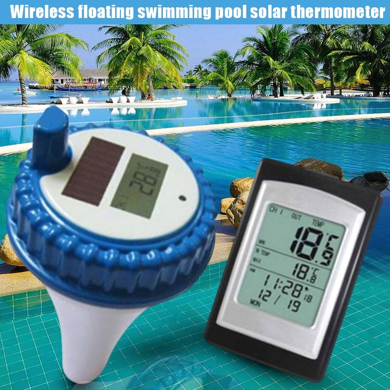 Outdoor Indoor Digital Pool Spa Thermometer Solar Powered Floating Thermometer 