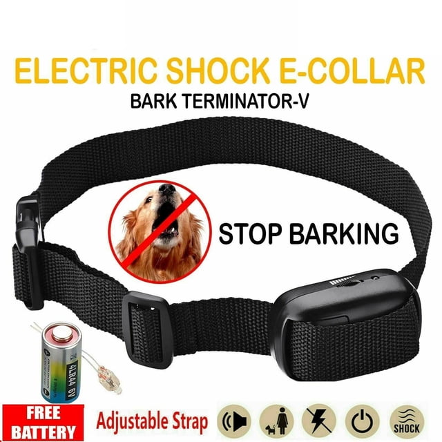 Pet Dogs Training Anti Barking Collar Electric Shock Ultrasonic Dog Collar Household Pet Stop Barking Control Collar Device