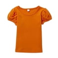 thumbnail image 3 of CMSHTD Shirts for Girls Short Sleeve Summer, Toddler Girls Children T-Shirts Cotton Tees Tops Cute Soft, Orange 11-12 Years, 3 of 7