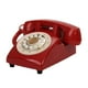 thumbnail image 2 of Libro de visitas Teléfono grabador Teléfono con cable estilo vintage Teléfono de disco con pulsador Rojo, 2 of 9