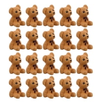 AURARMLET 20Pcs Tiny Bear Figurines Resin Material Light Brown Suitable for Home Office Decoration and DIY Projects