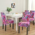 thumbnail image 2 of Set of 4 Artistic Paisley Bohemian Dining Chair Covers Vintage Floral Ethnic Retro Colorful Pattern Washable Polyester Stretch Slipcovers Removable Protector for Elegant Dining Room, 2 of 7