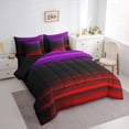 thumbnail image 3 of jejeloiu Abstract Vintage Lines 7pcs Bedding Comforter Set,Geometric Striped Print Queen Bedding Sets,Red Purple Black Queen Sheet Sets For Teens,Breathable Home Decor Reversible, 3 of 8