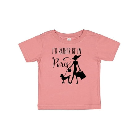 

Inktastic I d Rather Be in Paris- shopping and travel Gift Baby Girl T-Shirt