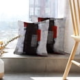 thumbnail image 3 of Red and Grey Abstract Art Pillow Cover, Modern Black White Wall Decorative Throw Pillows Cushion Cover for Bedroom Sofa Living Room 18 x 18 Inch Set of 2, 3 of 7