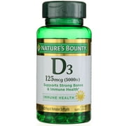 Nature's Bounty Vitamin D-5000 IU Softgels, Maximum Strength 150 ea (Pack of 2)