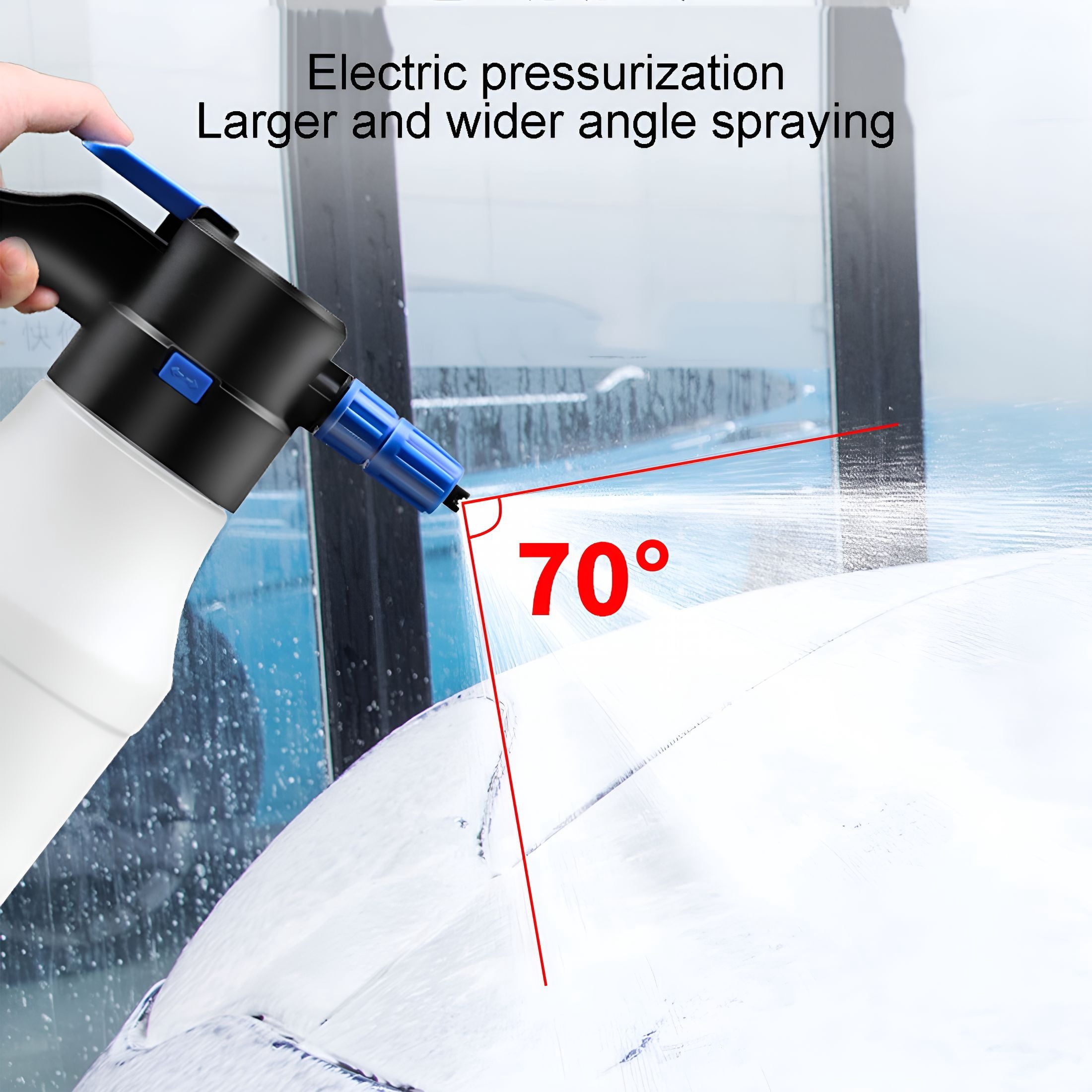 CURYMAY Car Wash Foam Spray, Electric Sprayer, 1.5L Pressure Washer Cannon, Home Tool
