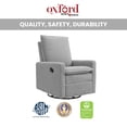 thumbnail image 6 of Oxford Baby Uptown Upholstered Glider Recliner Rocking Chair 360° Swivel for Nursery and Living Room – Boucle Koala Gray​, 6 of 7