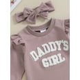 thumbnail image 5 of Jxzom Newborn Baby Girl Romper Clothes 0 3 6 12 18 Months Daddys Girls Embroidered Long Sleeve One Piece Jumpsuit with Headband, 5 of 8