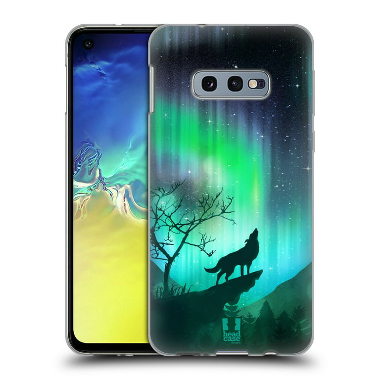 Head Case Designs Northern Lights Howling Wolf Soft Gel Case Compatible  with Samsung Galaxy S10e 