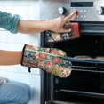 thumbnail image 2 of Pioneer Flower Floral Print Pattern Kitchen Oven Mitt and Pot Holder Sets 2 Pcs for Baking, Cooking and Grilling, Heat Resistant Up To 392 °F, 2 of 7