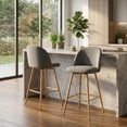 thumbnail image 1 of Homy Casa 2-Piece 26'' Swivel Bar Stools, Grey Fabric Counter Chairs with Footrest for Kitchen Island, 1 of 10