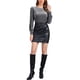 thumbnail image 2 of Blusa de terciopelo inspiradora para mujer, cuello redondo, mangas largas abullonadas, top casual L gris, 2 of 6