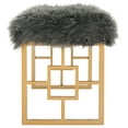 thumbnail image 3 of SAFAVIEH Mera Gold Foil Faux Sheepskin Bench, Grey Faux/Gold Liquid, 3 of 8