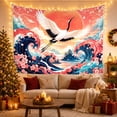 thumbnail image 3 of Crowned Crane Flight with Wings Fully Extended Predominantly, Mystical Fantasy for Space Lovers, Galaxy Room Decor, Mother'S Day Gift, Tapestry Wall Hanging for Bedroom and Dorm, 3 of 7