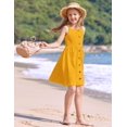 thumbnail image 7 of Arshiner Girls Sundress Button Design Summer Casual Dresses Sleeveless Dresses, 7 of 7