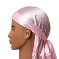 thumbnail image 6 of (Hdup08) Red Silky Satin Durag Pink Hd08, 6 of 8