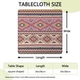 thumbnail image 2 of Pink Boho Tribal Diamonds and Triangles Pattern Square Fitted Tablecloth with Elastic Edge,Square Table Cover,Washable Elastic Table Cover for Home Kitchen Party Decor 34"x34", 2 of 6